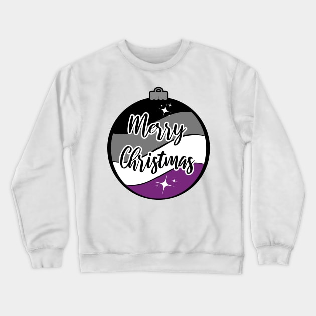 Christmas Ornament in Asexual Pride Flag Colors Crewneck Sweatshirt by LiveLoudGraphics